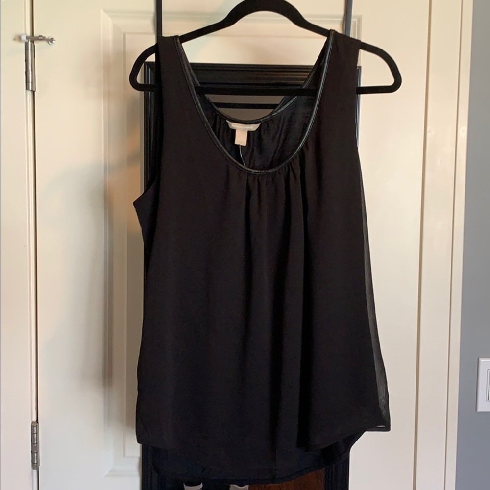 NWT banana republic tank with leather trim